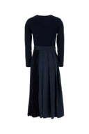 Weekend Navy Blue Stretch Viscose Blend Sheere Dress