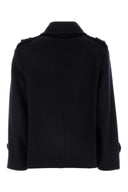 Max Mara Dark Blue Wool Blend Laveno Coat