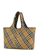 Burberry Embroidered Canvas Medium Check Shopping Bag