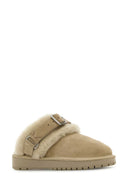Zapatillas gorditas de gamuza burberry beige
