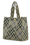 Burberry Embroidered Canvas Medium Check Shopping Bag