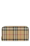 Billetera de lona impresa en burberry