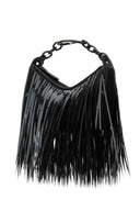 Valentino Garavani Black Leather Mini Hobo V Logo Moon Handbag