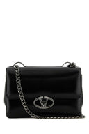Valentino garavani en cuir noir petit V Logo Sac à bandoulière