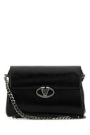 Valentino Garavani Black Leather V Logo Shoulder