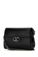Valentino Garavani Black Leather V Logo Shoulder