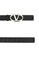 Valentino Garavani Black Leather Reversible Belt