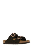 Birkenstock Dark Brown Suede Arizona Slippers