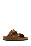 Birkenstock Caramel Leather Arizona Slippers