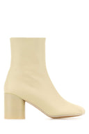 Mm6 Maison Margiela Cream Leather Ankle Boots