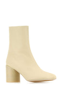Mm6 Maison Margiela Cream Leather Ankle Boots