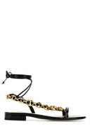 Gucci Gucci Marina Kettensandalen aus schwarzem Leder