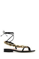 Gucci Gucci Marina Kettensandalen aus schwarzem Leder