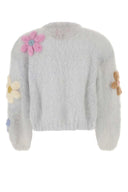 Rose Carmine Light Grey Mohair Blend Bolero Cardigan