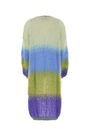 Rose Carmine Multicolor Mohair Blend Cardigan