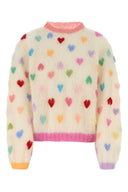Rose Carmine Embroidered Mohair Blend Sweater