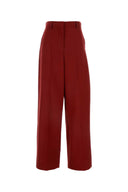 Stella McCartney Tiziano in lana rossa Ruby Gamba larga