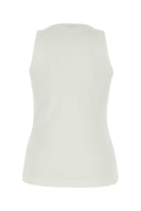 Bottega Veneta White Stretch Cotton Tank Top