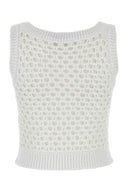 Valentino Garavani White Mesh Valentino Garavani Escape Crop Top
