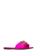 Valentino Garavani Fuchsia Satin Valentino Garavani Escape Slippers