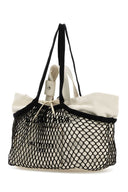 Balenciaga Two Tone Canvas And Mesh Medium 24/7 Shopping Bag