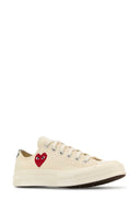 Comme Des Garcons Play Ivory Canvas Comme Des Garã§Ons X Converse Sneakers