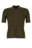 Polo in lana verde dell'esercito di Fendi