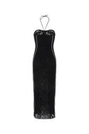 Oseree Black Stretch Tulle Dress