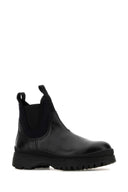 Prada Black Leather Ankle Boots