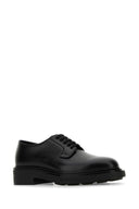 Scarpe da allaccia in pelle nera Prada