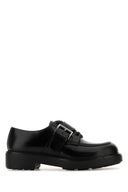 Scarpe da allaccia in pelle nera Prada