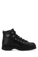 Prada Black Leather Ankle Boots