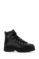 Prada Black Leather Ankle Boots