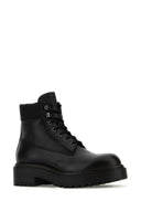Prada Black Leather Ankle Boots
