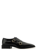 Salvatore Ferragamo Black Leather Caracas Monk Strap Shoes