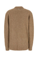 Salvatore Ferragamo Camel Stretch Alpaca Blend Oversize Cardigan