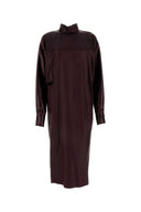 Salvatore Ferragamo Burgundy Satin Dress