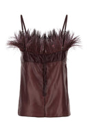 Salvatore Ferragamo Burgundy Nylon Blend Top