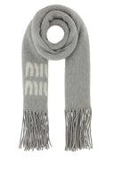 Miu Miu Grey Mohair Blend Scarf