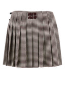 Miu Miu Embroidered Vichy Mini Skirt