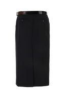 Gonna di gabardina nera Prada