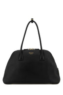 Borsa per la spesa medio in pelle nera Prada