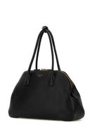 Borsa per la spesa medio in pelle nera Prada