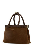 Prada-Handtasche aus braunem Wildleder mit Prada-Schnalle