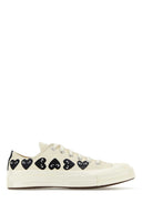 Comme Des Garcons Play Ivory Canvas Comme Des Garã§Ons X Converse Sneakers
