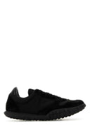 Jil Sander schwarzer Stoff und Wildleder -Turnschuhe