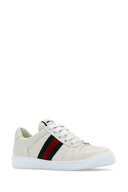Gucci White Leather Screener Sneakers