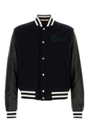 Chaqueta de bombardero de lana azul de medianoche gucci