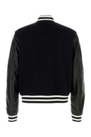 Chaqueta de bombardero de lana azul de medianoche gucci