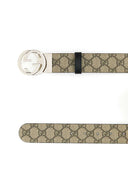 Gucci Gg Supreme Fabric Reversible Belt